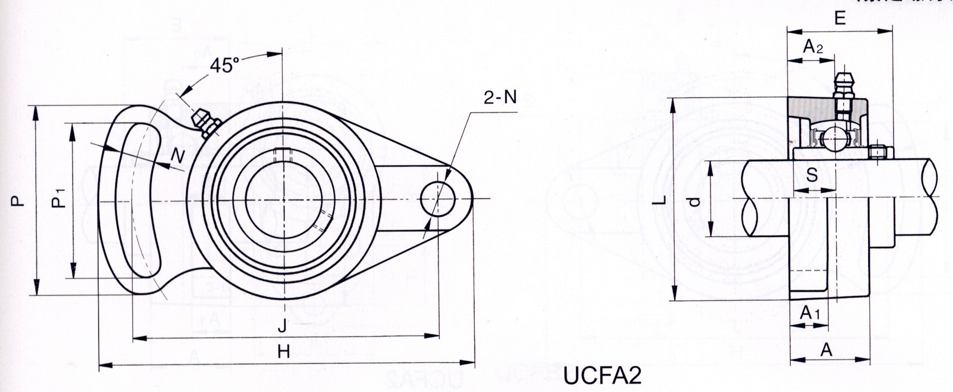 ucfa204--帶座外球面球軸承-ucfa2緊固螺釘型帶可調(diào)菱形座外球面球軸